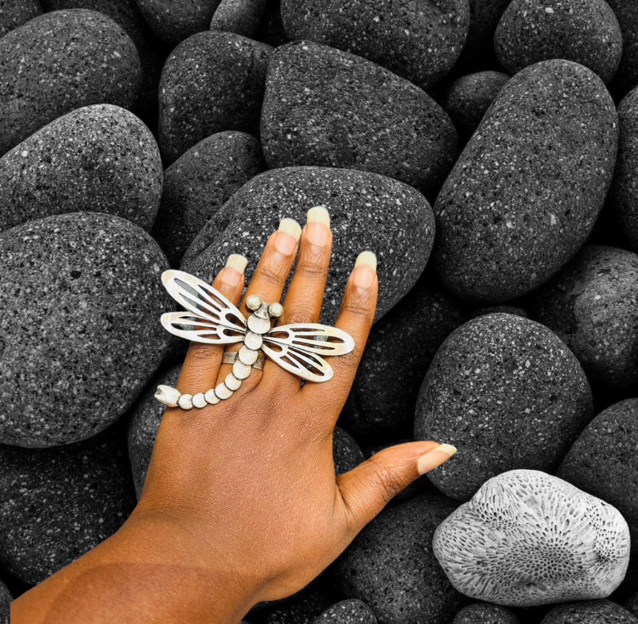 Dragonfly Ring hammered