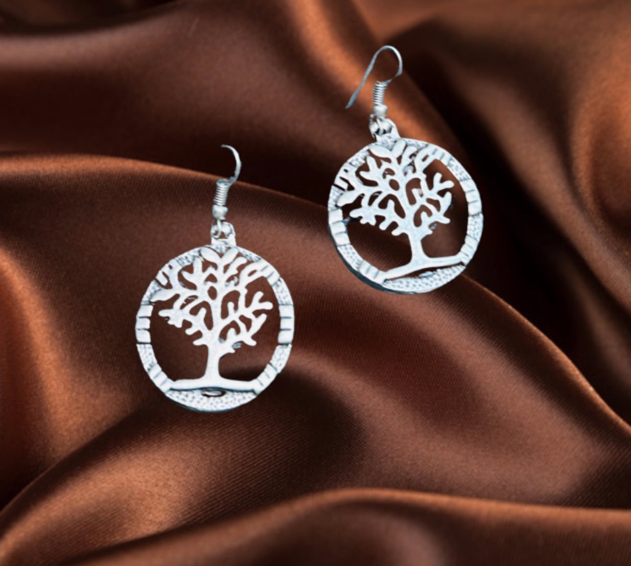 Life of tree, Earing silver plating,