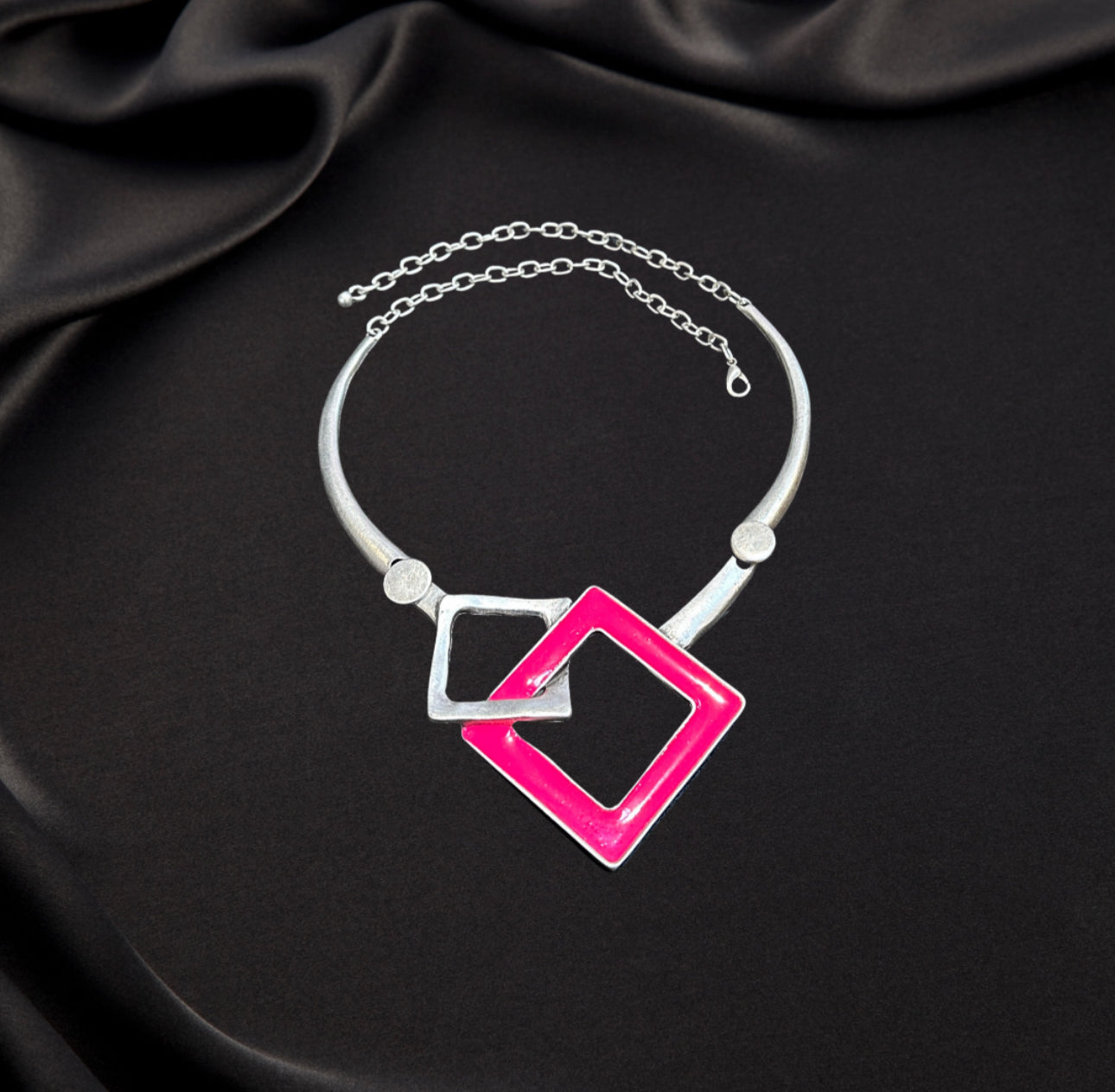 Statement, pink necklace