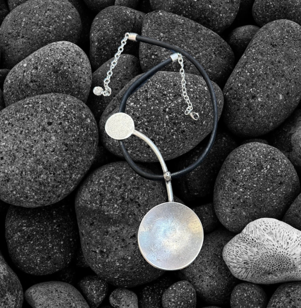 Circles piss off art necklace