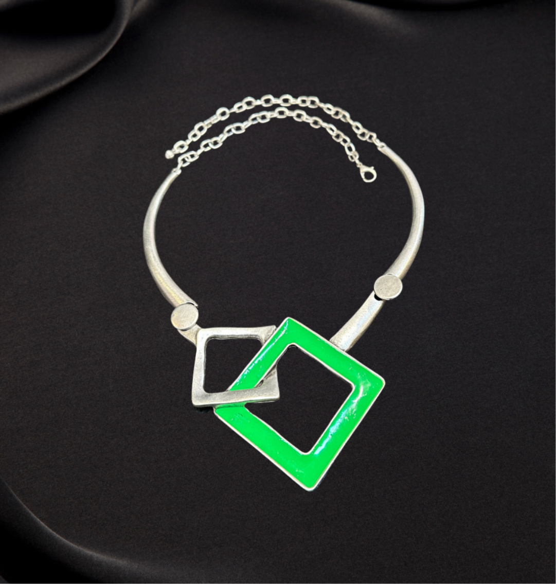 Statement green necklace
