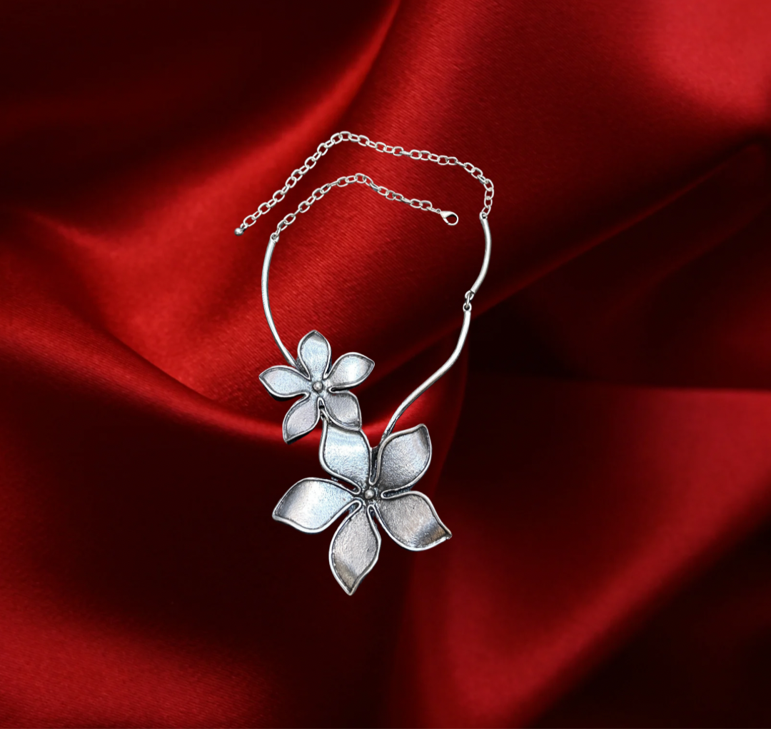 statement flower necklace