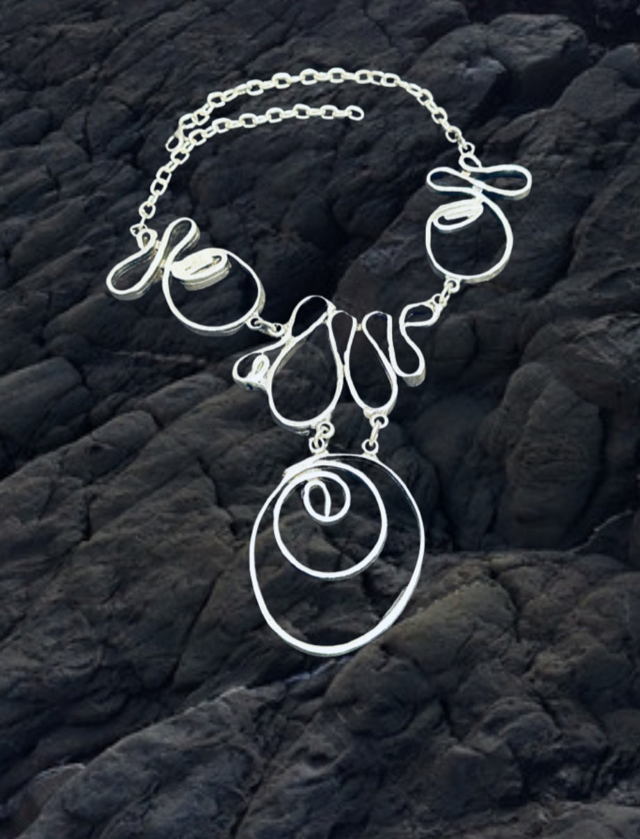 Abstract Swirl Statement Necklace