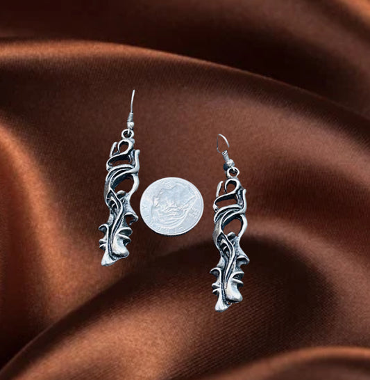 Abstract Vine Scroll Dangle Earrings