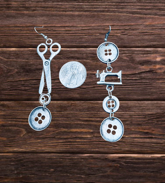 Caesar and sewing machine earring