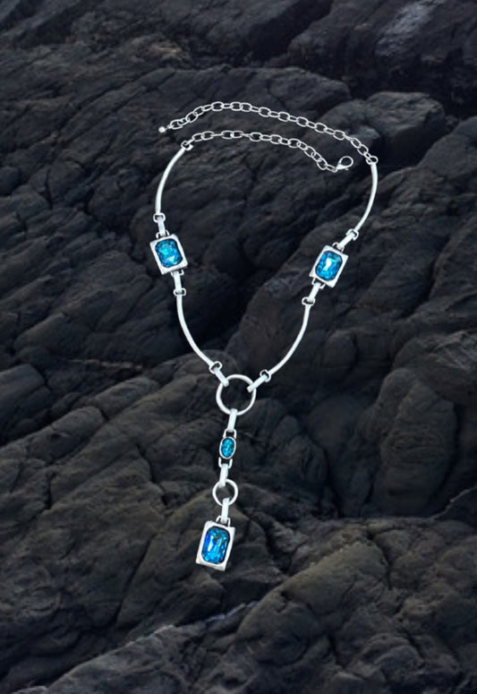 Elegant light blue necklace